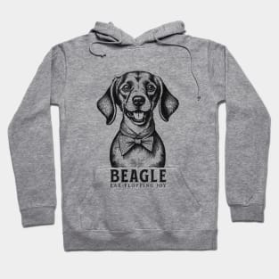 Beagle Ear Flopping Joy - Vintage Style Dog Art Hoodie